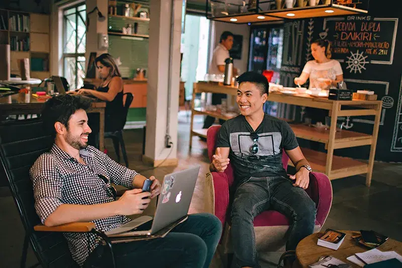 Image of entrepreneurs sitting in a Cafe